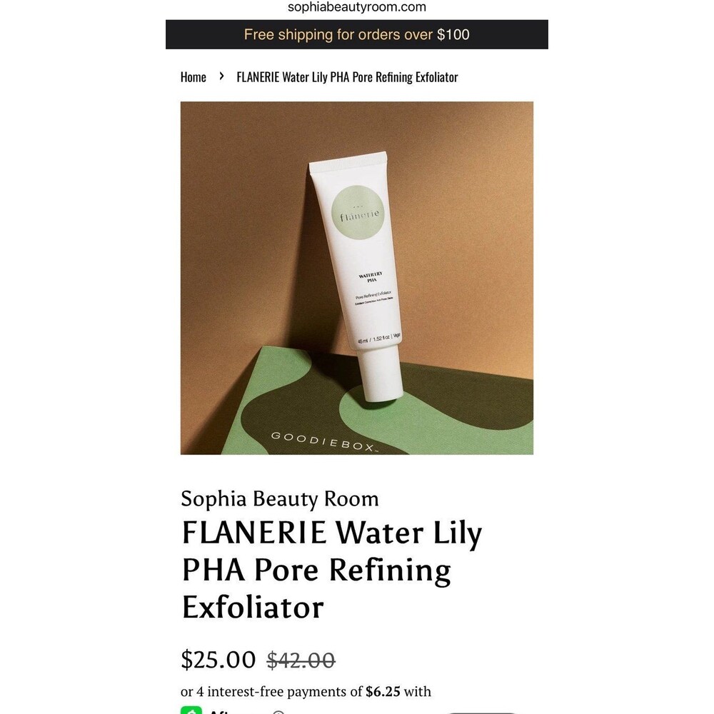 FLANERIE Water Lily PHA Pore Refining Exfoliator NWT